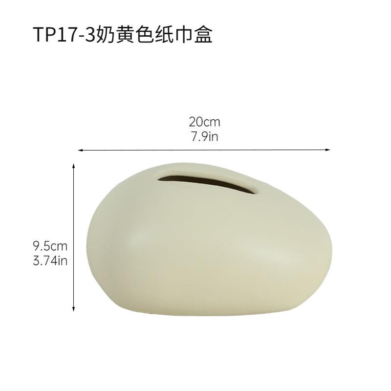 Electroplated Gold Ceramic Tissue Box Oval Home Napkin Container Living Room Dining Table Drawer Paper Box Home Decoration Gift