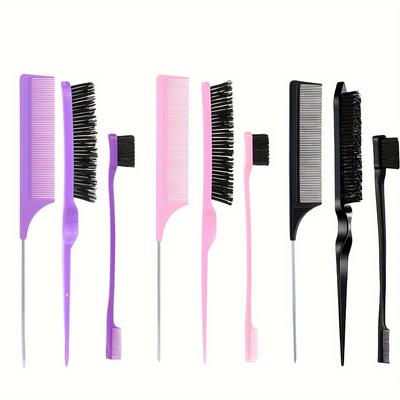 Σετ βούρτσας μαλλιών 3 τμχ Slick Back Σετ βούρτσα μαλλιών με τρίχες χτένα για γυναίκες Εργαλείο styling μαλλιών