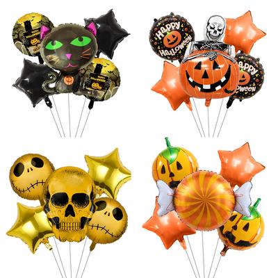 Halloween Pumpkin Witch Aluminum Film Balloon Set Ghost Festival Scene Arrangement Decorative Party Balloons