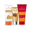 Confezione Combo Bellezza Meglow da 3 - BB+ Cream con Formula SPF (30g)|Detergente Viso Rinfrescante (70g)|Scrub all'albicocca con Estratti di Albicocca (70g) Per Morbido e G