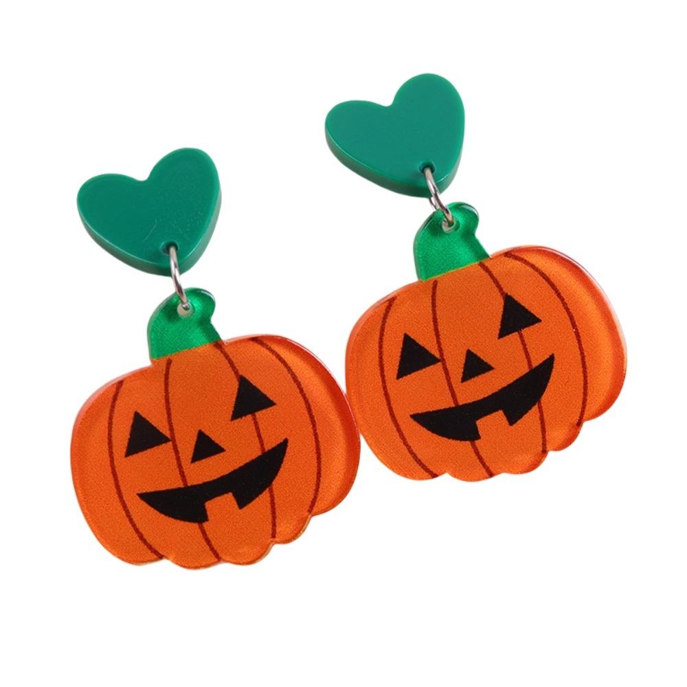 Heart Cute Ghost Ear Studs Spider Pumpkin Dangle Earrings Creative Halloween Earrings  Party