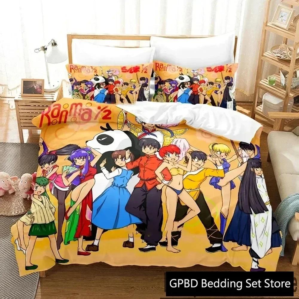 New 3D Print Anime Ranma 12 Comfortable Duvet Quilt Cover Pillowcase Bedding Set Children Bedroom Decoration Home Textile