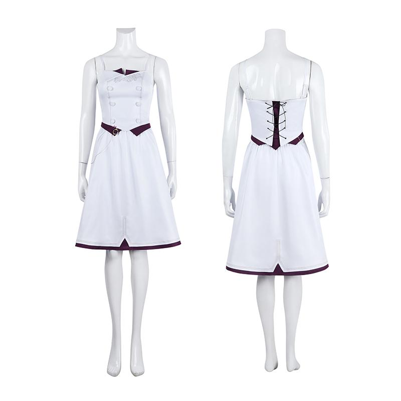 Game Lol Season 2 Jinx Cosplay Costume Jinx Powder Dress White Uniform Game Halloween Carnival Party Women Suit  Skin