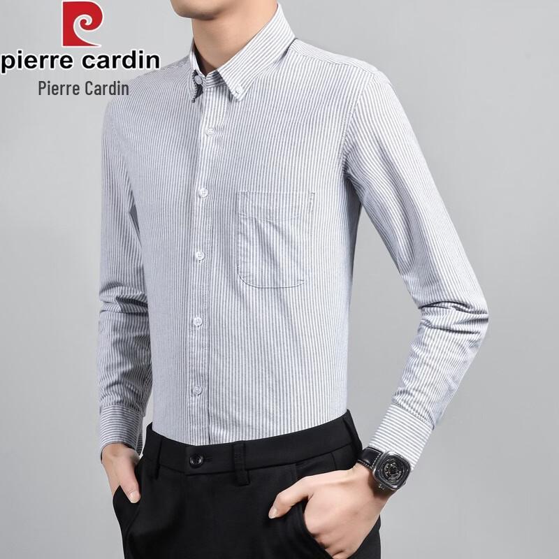 Pierre Cardin Men's Cotton Oxford Striped Business Shirt