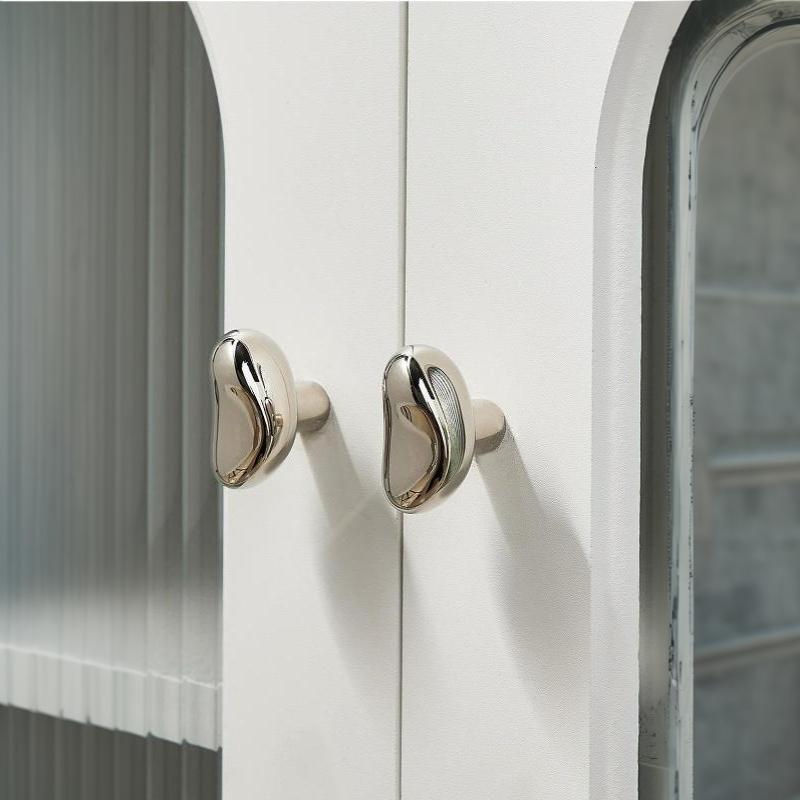 Kitchen Cupboard Handle Middle Ancient Pebble Style Creative Brass Cabinet Pull for Wardrobe Drawer Home Furniture Upgrade
