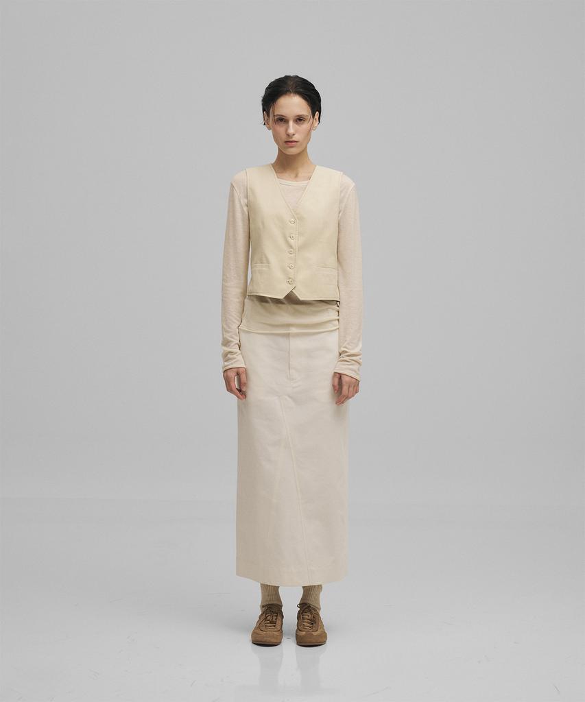 Another Office Woman W. Flow Maxi Skirt (Ivory)