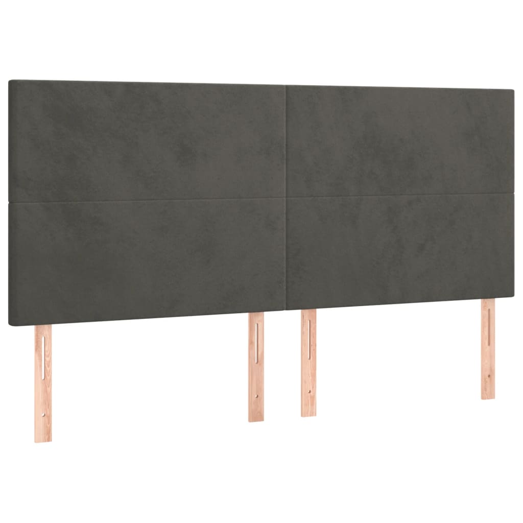 Vidaxl Bed Headboards, 4 Pcs, Dark Gray, 80X5X78/88 Cm, Velvet