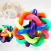 Rainbow Color Rubber Ball Bell Pet Toy For Small Dogs