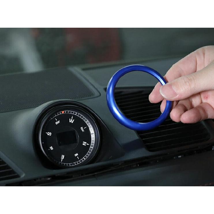 For Porsche Panamera 2010-2016 ABS Blue Center Console Clock Ring Cover Trim 1pc