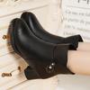 Shoes Coarse Heel Cotton Shoes Are Popular In Autumn and Winter, New Medium Heel Velvet Short Boots, Medium Fashion Shoes