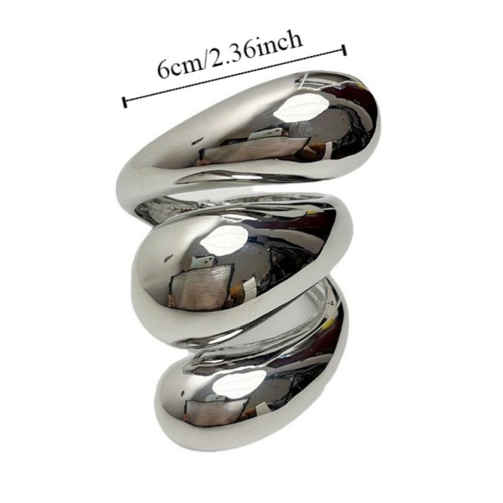 Exaggerated Geometric Smooth Bracelet Irregular Metal Heavy Cuff Bangle  Jewelry Gift