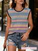 2026 Summer New Arrivals: European American Women's Round Neck Chunky Knit Sweater Vest