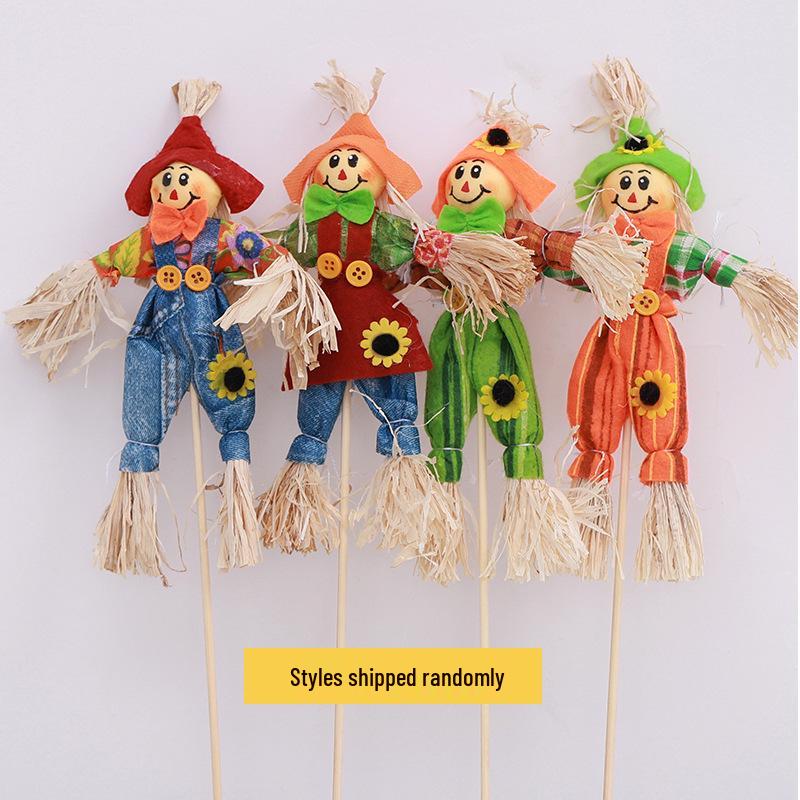 Pastoral Standing Pumpkin & Scarecrow Halloween Decorations