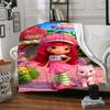 1pc Princess Strawberry8 Blanket, Gift, for Men and Women, Soft Blanket, Good for Sofa Bed Couch Travel, Lightweight Flannel Blanket