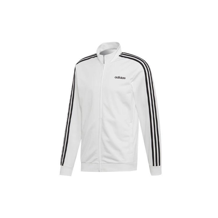 adidas Essentials 3-Stripes Tricot Track Jacket White Black Men s EB3989 XXL