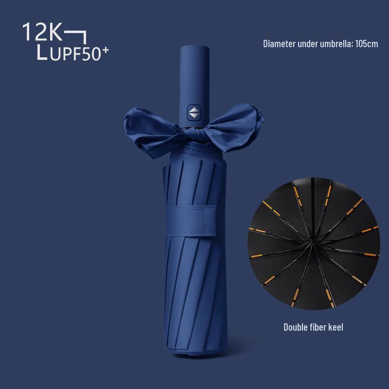 Dual-Use Automatic Folding Umbrella - Large Sunshade for Men & Women with Custom Logo and Sunscreen Protection.