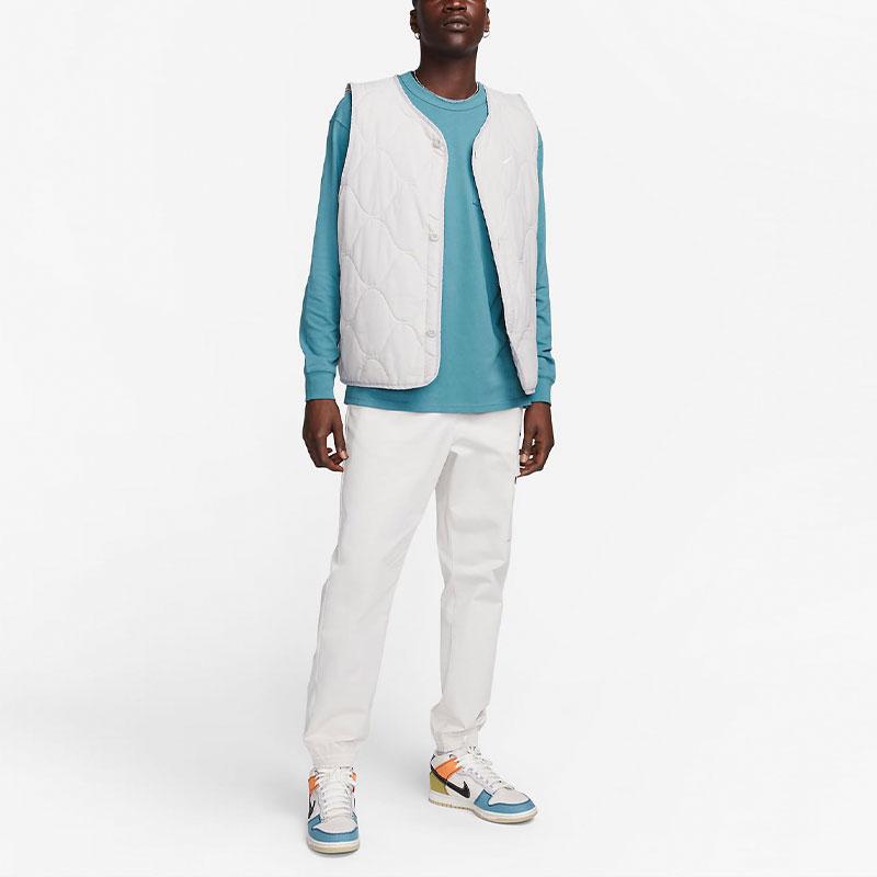 Nike Sportswear Premium Essentials Embroidered Logo Print Loose Long Sleeve T-Shirt Men Tops Dynamic-Blue DR7930-440