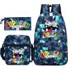 Cartoon Teacup Head Cuphead Student School Bag Backpack Three-piece Set Children's Shoulder Bag Pencil Bag