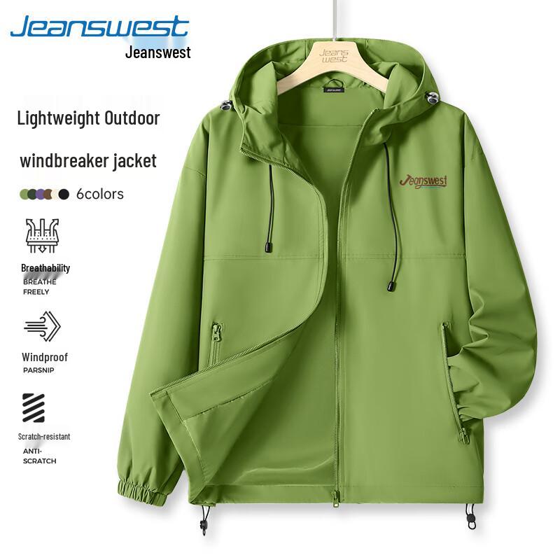 

Jeanswest Men s 2025 Spring Autumn Hooded Windproof Jacket 5XL