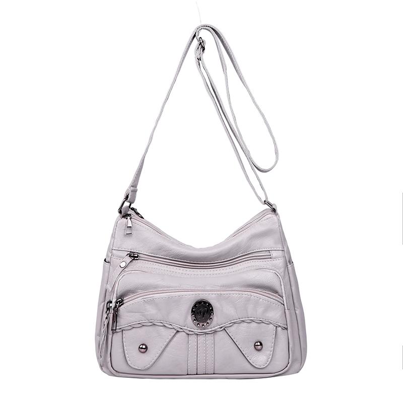 Weiche Leder Mehrfachfach Mehrfach-Taschen Schultertasche Damen Umhängetasche Muttertasche