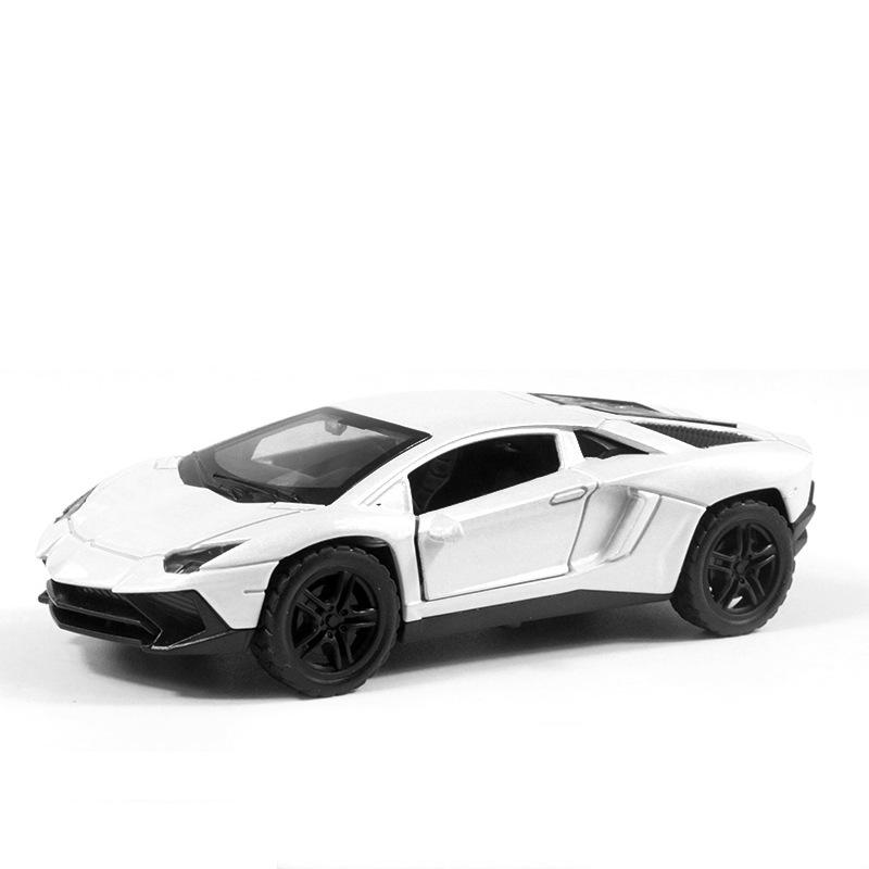 Bag 1:36 Alloy Sports Car Model with Sound and Light Pull Back Door Children's Toys Car Boy Women's Gifts Wholesale