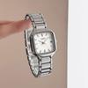Neue Modeuhr im Vintage-Stil für Damen, Leopardenmuster, quadratisches Gehäuse, Edelstahl, Damen-Quarz-Armbanduhr, Uhr, Geschenk