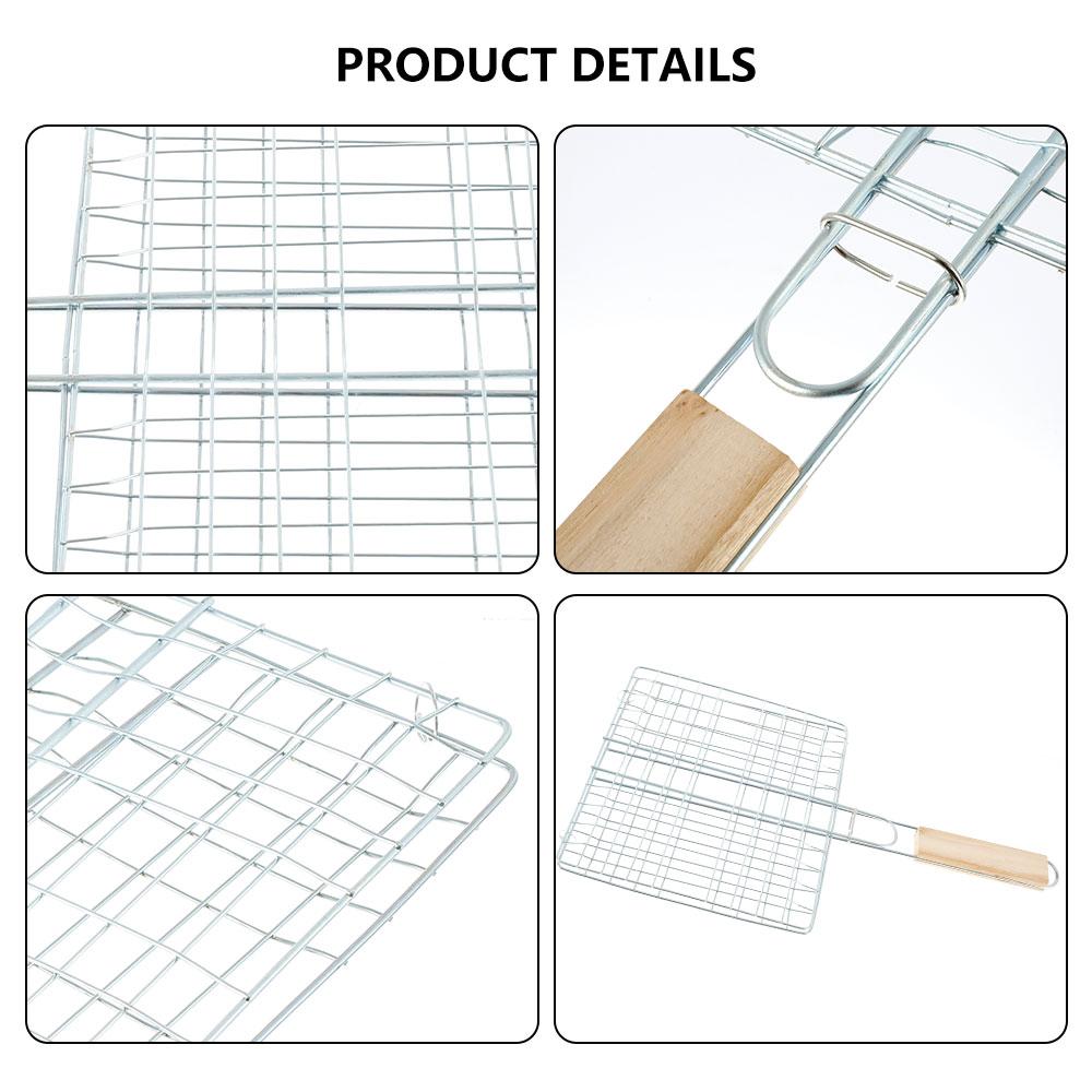 Grillnetz Edelstahl Grillkorb Fisch Garnele Gemüse Steak Fleisch Garnele Faltbares Grillnetz BBQ-Rost Werkzeug