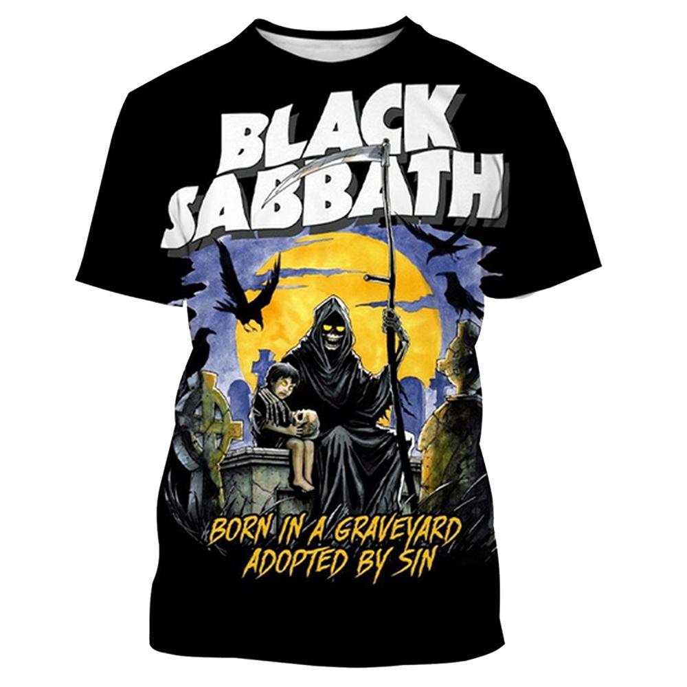 Летняя Новая Модная Мужская 3D Печатная Футболка Black Sabbath Хип-Хоп Повседневная Крутая Короткий Рукав 6XL