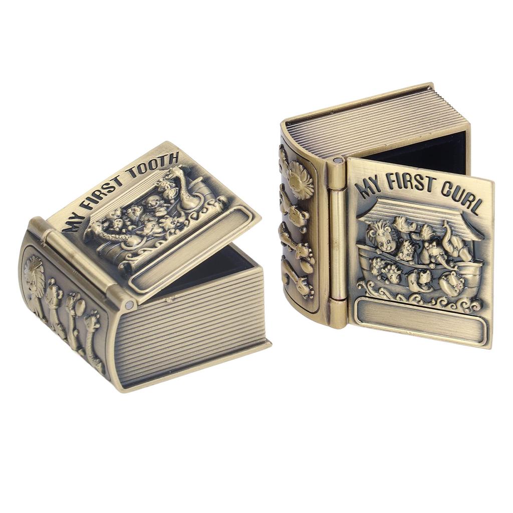 Tooth Keepsake Box Exquisite Polishing Process Engraving Pattern Durable Metal Baby Tooth Box