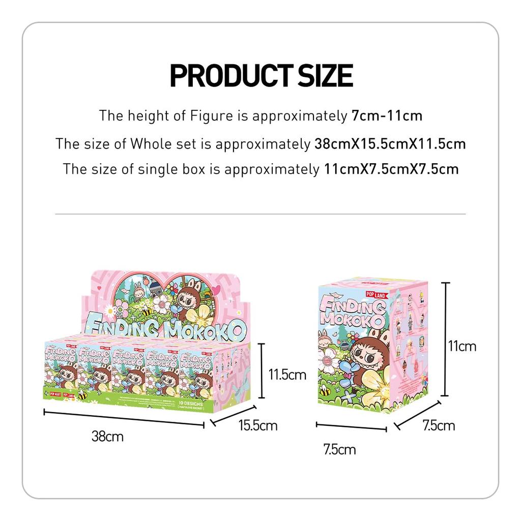 POP MART Seria Finding MOKOKO [Pudełko Mix 10 szt.] Figurki Pop Mart Gachapon w Ślepych Pudełkach, Modele Plastikowe, Zabawki Premium, Miękki Winyl PVC, Oryginalne