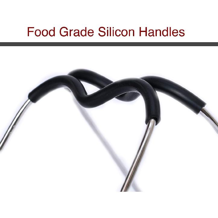 Trivet for Instant Pot with Heat Resistant Silicon Handles - IP Accessories - Pressure Cooker Steamer Rack - Fits 5 / 6 / 8 Quart Instant Pot