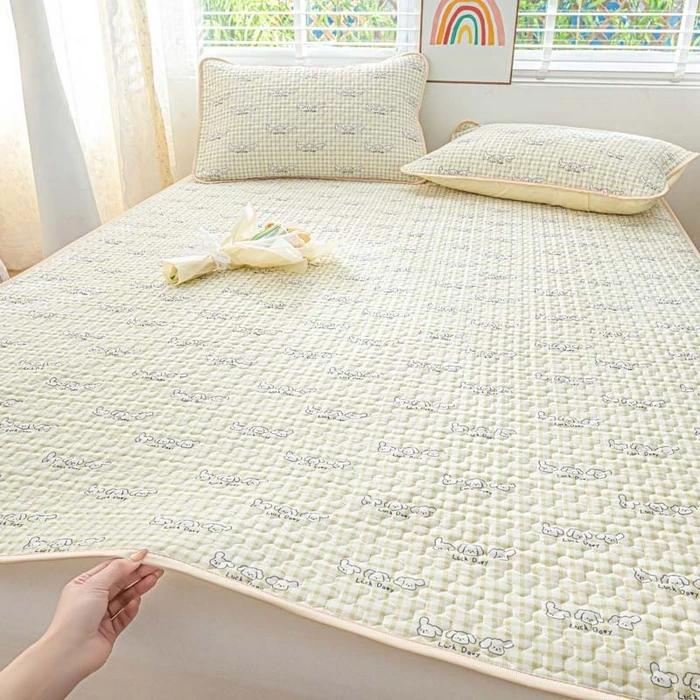 Ice silk mat cool mattress protective cover 3-piece set machine washable cool air conditioner seat