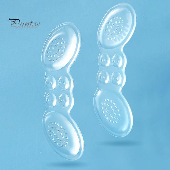 Transparent 1 Pair Heel Silicone Pads Non-slip Anti-wear Adhesive Soft Relief Pain Foot Care Women Men Invisible Insole Stickers Shoes Accessories