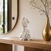 3D Geprinte Koppelbeeldje, Romantisch Koppel Omhelzing Beeldhouwwerk met Hol Ontwerp, Scandinavische Decoratie voor Huwelijksverjaardagscadeau, Zwart-Wit Kunst Display