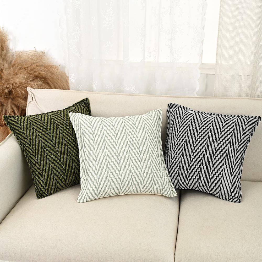 Jmg Clothing Unisex Retro Herringbone Chenille Jacquard Throw Pillowcase Cojines Living Room Sofa Decoration Pillow Cover Headboard Cushion Covers