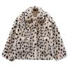 Imitation lamb fur leopard print imitation fur jacket women's light loose imitation rabbit fur integrated plush coat short