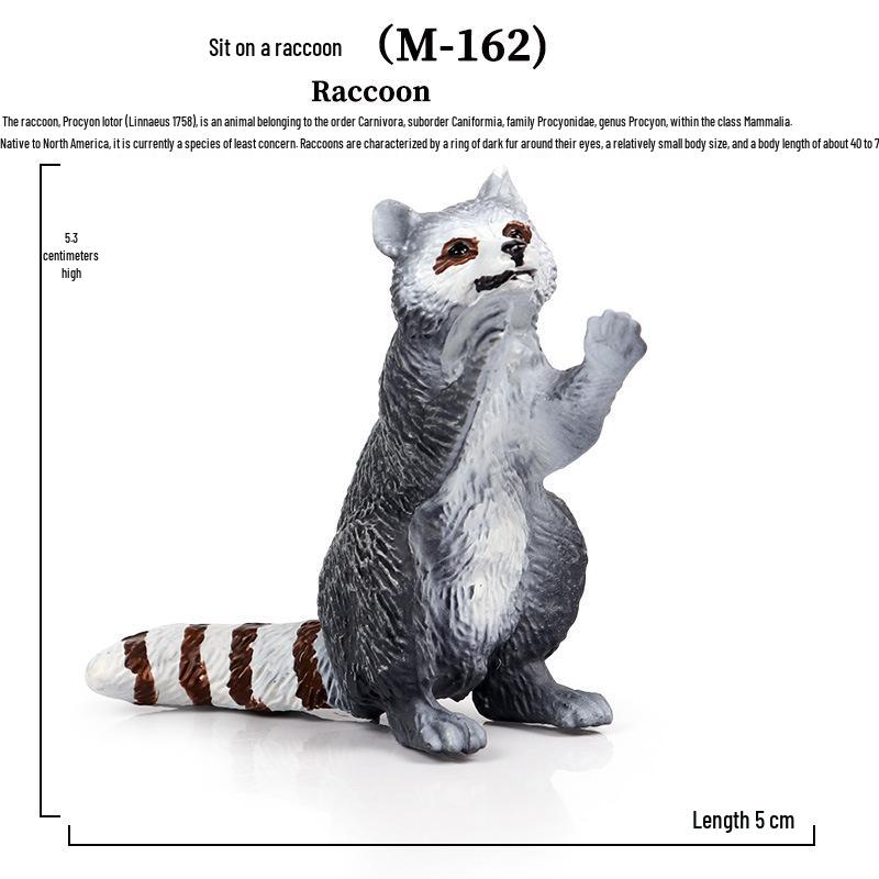 Children s Static Wild Animal Model Toy Set: Raccoon & Panda