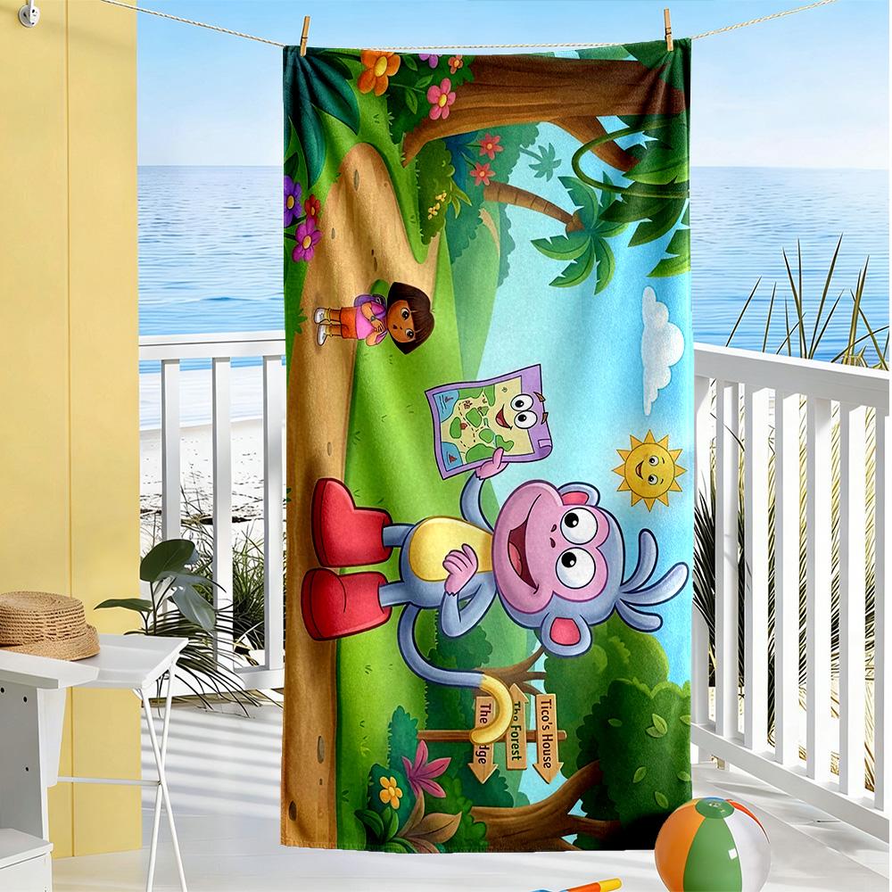 Dora Explorer Beach Towel Soft Durable Quick-Dry Comfortable Lightweight Portable for Swimming,Beach,Camping, Travel, Beach Accessories,Gym