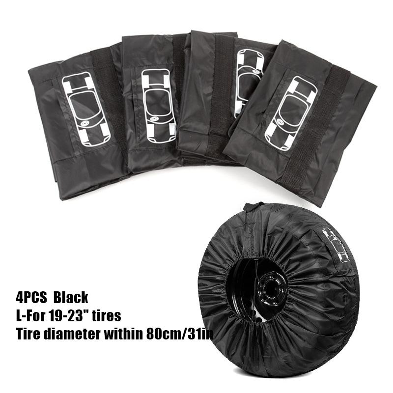 4Pcs Universal Car Spare Tire Cover Polyester Waterproof Durable Tire Storage Bags Vehicle Wheel Protector Tyre Accessories