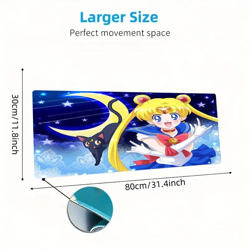Magic Sailor Girl Color Mouse Pad Large Gaming Table Cushion Non-slip Laptop Tablet Big Mousepad XXL Mat Mini PC Playmat With Lock edge