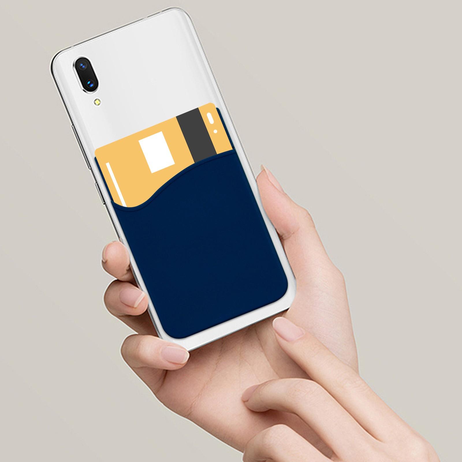 

Silicone Phone Card Holder Pocket, Stick Wallet, Adhesive Credit Card Pouch, Compatible One Size