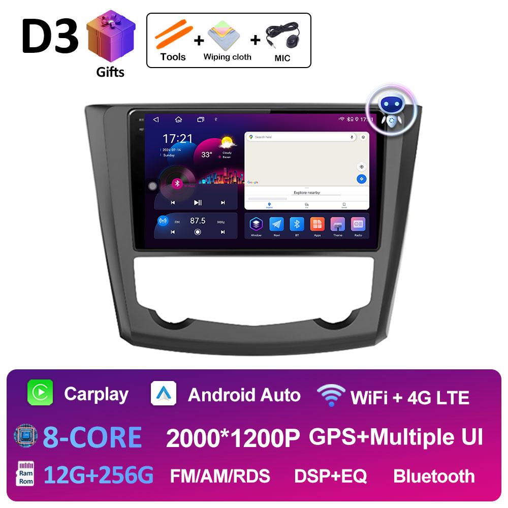 GPS Navigation Android14 For Renault Kadjar 2015 2016 2017 2018 2019 Wireless Carplay Autoradio QLED IPS Screen WIFI Accessories