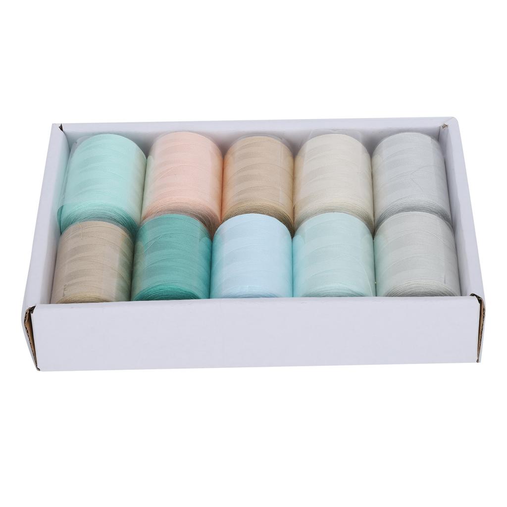 10 Rolls Sewing Thread Set Household Color Pagoda Threads HandMade Accessories 402(Cool Color Combination )