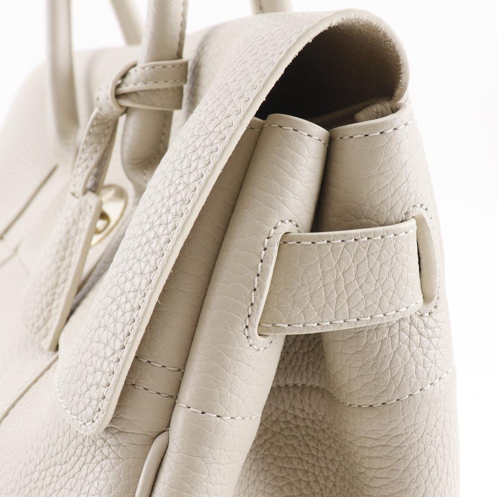 Mulberry Bayswater Tote Tasche HH6592/736W160 Kreide Starkes Korn graues Leder Damen Gebraucht
