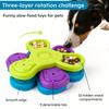 Pet Slow Feeding Bowl with Suction Cup, Rotating Three-Layer Design for Slower Eating