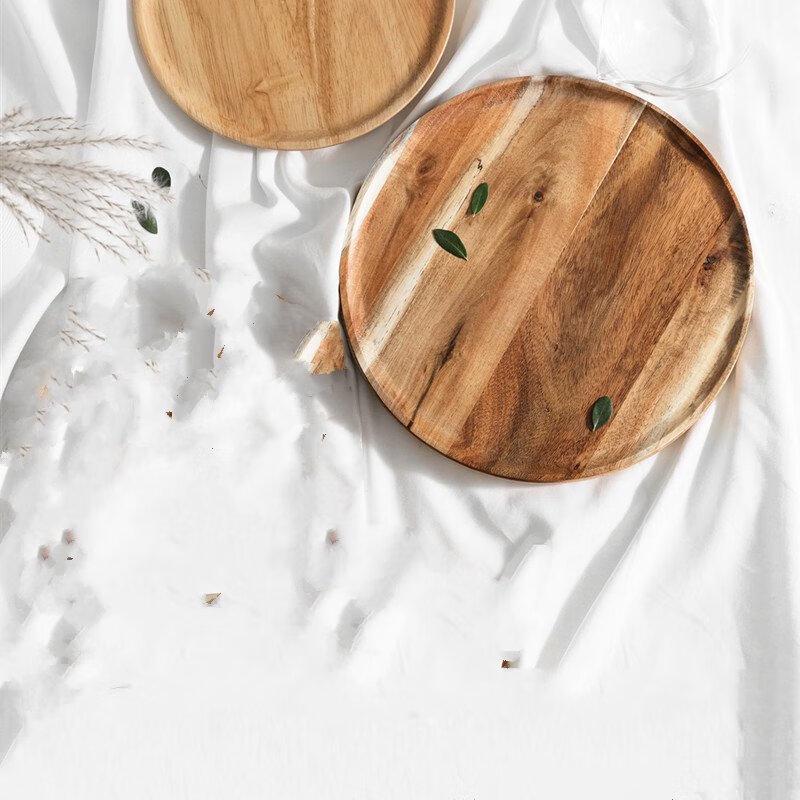 

ZISIZ Acacia Wood Rectangular Serving Tray (2-Pack)