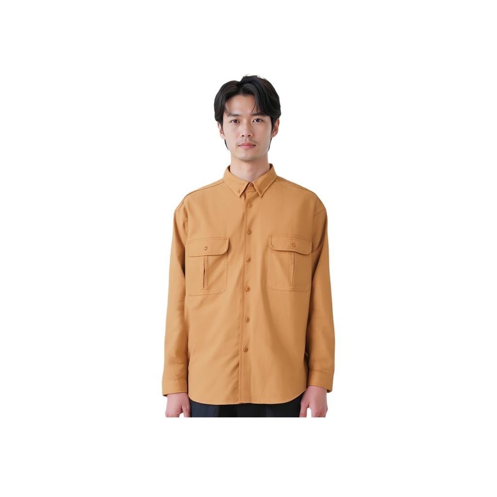 Levis Skateboarding Series Polo Casual Comfortable Long Sleeve Shirt Men Shirts Khaki A0953-0011