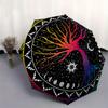 Colorful Tree of Life Mandala Wall Art DecorUmbrella, Portable 3-Fold Compact Umbrella for Men & Women Gift