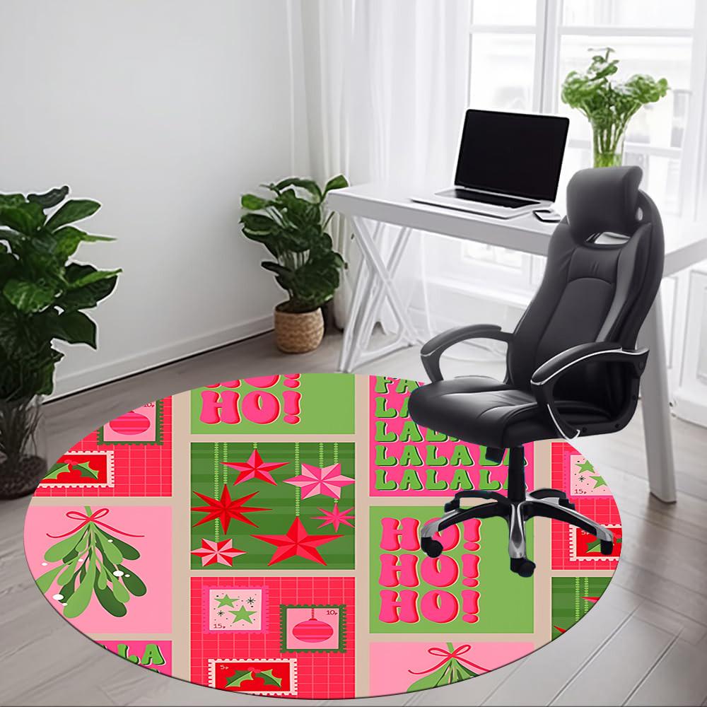 1 Stück Weihnachtsdekoration Stuhlteppich für Büro, rutschfest, maschinenwaschbarer Teppich für Büro, Raum-Urlaubsdekoration für Weihnachten, Geburtstag Polyester
