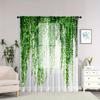 2pcs Greenery Vine Pattern Sheer Curtains Rod Pocket Window Drapes Window Treatments For Bedroom Living Room Home Decoration